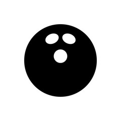 Vector black Bowling ball icon. Game equipment. Professional sport, classic colorful balls for official competitions and tournaments. Isolated illustration.