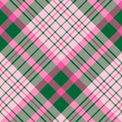 Seamless pattern in awesome pink and dark green colors for plaid, fabric, textile, clothes, tablecloth and other things. Vector image. 2