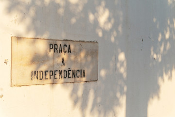 Praca a independencia what means Independance Square sign in Maputo, Mozambique