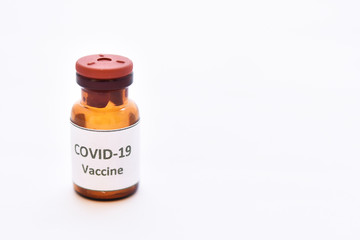 Vial of COVID-19 virus vaccine for injection, protective from novel coronavirus 2019 found in Wuhan, China
