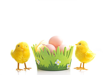 easter decoration on whie background