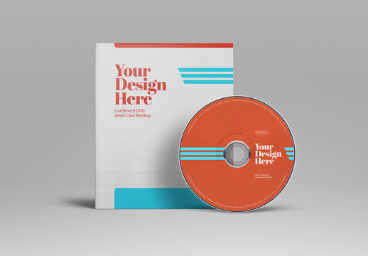 CD/DVDs with Cardboard Jewel Case Mockup