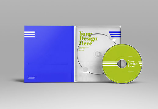 CD/DVDs with Cardboard Jewel Case Mockup