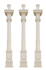 Ancient pillars which are.Architectural elements of ancient buildings. Include cliping path.
