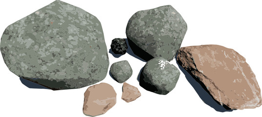 set of gray and brown linsto colored stones to be used in professional projects svg vectors