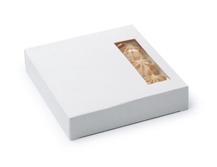 White blank paper candies box with window