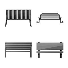 Isolated object of street and outdoor icon. Collection of street and seat vector icon for stock.
