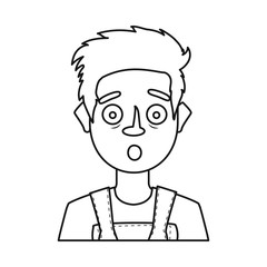 Isolated object of guy and fright logo. Set of guy and surprise stock symbol for web.