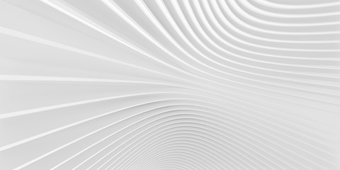 3d Rendering. Abstract Architecture Background. White Circular Building.