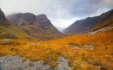Glencoe, famous valley in the Scottish Highlands