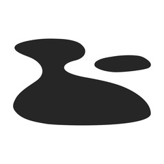Water puddle vector icon.Black vector icon isolated on white background water puddle.