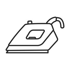 Steam iron for home clothes vector Outline icon.Outline illustration of laundry appliance and hot steam iron.