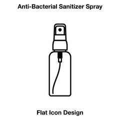 Anti-Bacterial Sanitizer Spray, Hand Sanitizer Dispenser, infection control concept. Sanitizer to prevent colds, virus, Coronavirus, flu. Spray bottle. Flat icon design