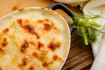 Finocchi gratinati, close-up