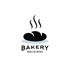 bakery bread design food logo icon illustration in trendy hipster style