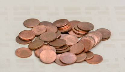 Metal blanks for the production of coins and medals. Round copper washers.