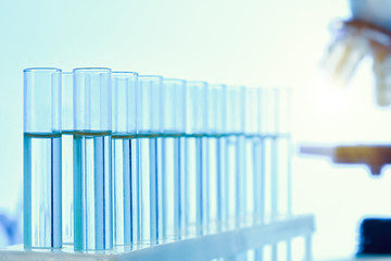 Closeup of test tubes