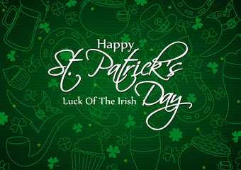Fototapeta na wymiar Happy Saint Patrick's Day religious festival celebration background of Ireland in vector