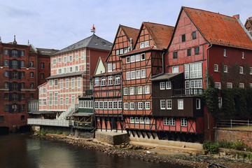 Fototapeta premium Luneburger harbor in Luneburg, Germany