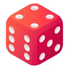 Dice icon. Isometric of dice vector icon for web design isolated on white background