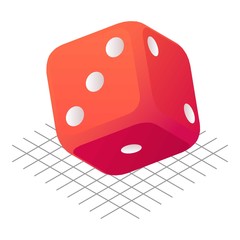 Side dice icon. Isometric of side dice vector icon for web design isolated on white background