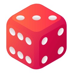 Dice gamble icon. Isometric of dice gamble vector icon for web design isolated on white background