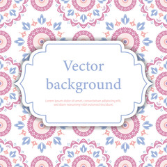 Abstract floral background illustration with place for text. Ornament print