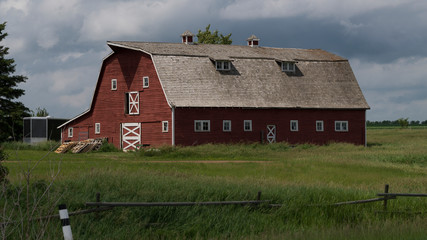 Scenic view of a barn Drumheller, Red Deer River, Alberta, Canada