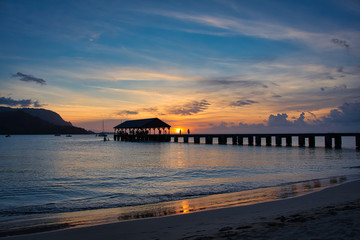 Fototapeta premium Pier at Hanalei Bay