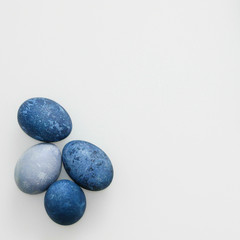 easter eggs classic blue colorful on a white background