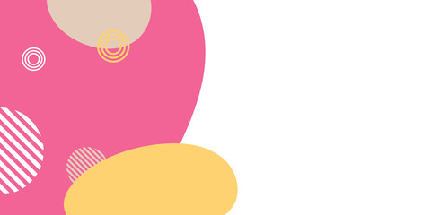 Abstract modern background memphis design. Orange, pink and brown color with memphis element decoration. Suit for presentation design, banner, web header