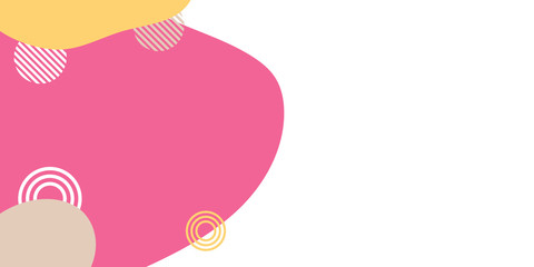 Abstract modern background memphis design. Orange, pink and brown color with memphis element decoration. Suit for presentation design, banner, web header