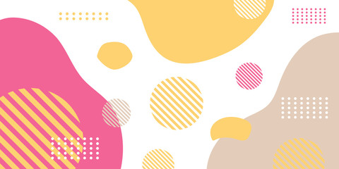 Abstract modern background memphis design. Orange, pink and brown color with memphis element decoration. Suit for presentation design, banner, web header