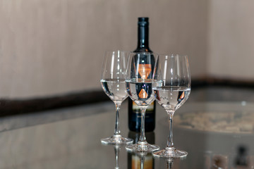 glass of wine on table