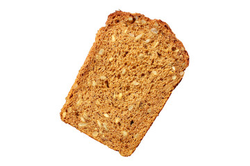 black rye bread with useful additives and seeds (bakery slices) menu concept background. top view. copy space for text