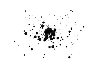 Black ink splash isolated on white background