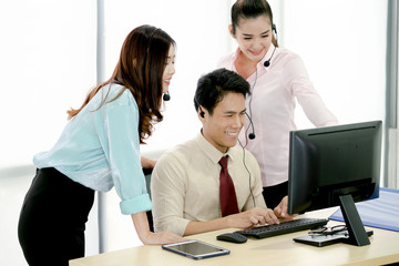 Fototapeta premium Successful Business Team Working In A Call Center
