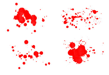 Obraz premium Beautiful red watercolor drops isolated on white