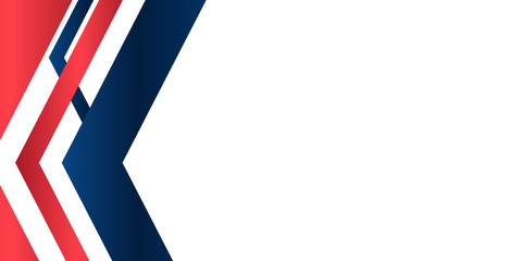 Abstract modern minimalist background gradient color. Blue and red gradient with arrow decoration. Suit for presentation design, banner and flyer