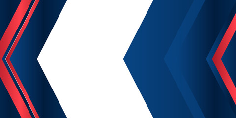 Minimal geometric background. Dynamic blue shapes composition with red arrow lines. Abstract background modern minimalist futuristic graphic. Vector abstract background texture, presentation design