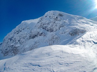 beautiful sunny skitouring day in austrian alps