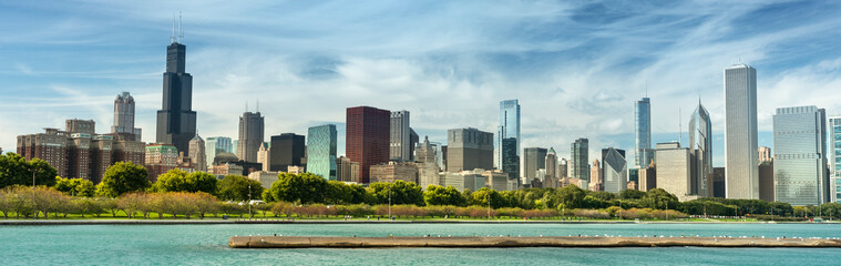 Chicago Illinois skyline panoramic