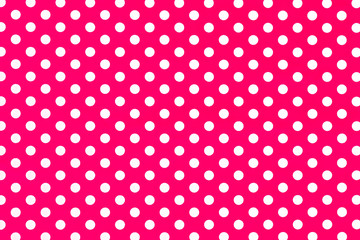 Pink polka dot textured background with white dots