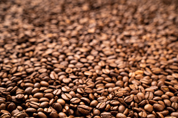 Close-up of roasted coffee beans