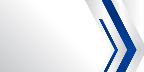 Modern blue and white design template for poster flyer brochure cover. Graphic design layout with triangle arrow graphic elements and space for photo background 