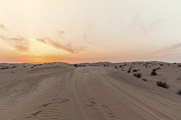 sunset in the Dubai desert