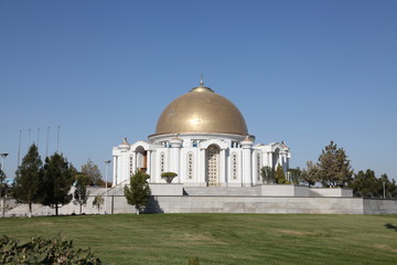 View of the Grand Mosque, Ashgabat, Turkmenistan