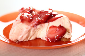 Frozen strawberry cheesecake