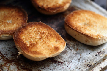 Toasting bread rolls in electric oven