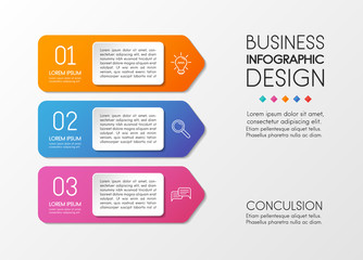 Business infograph template with 3 steps. Vector